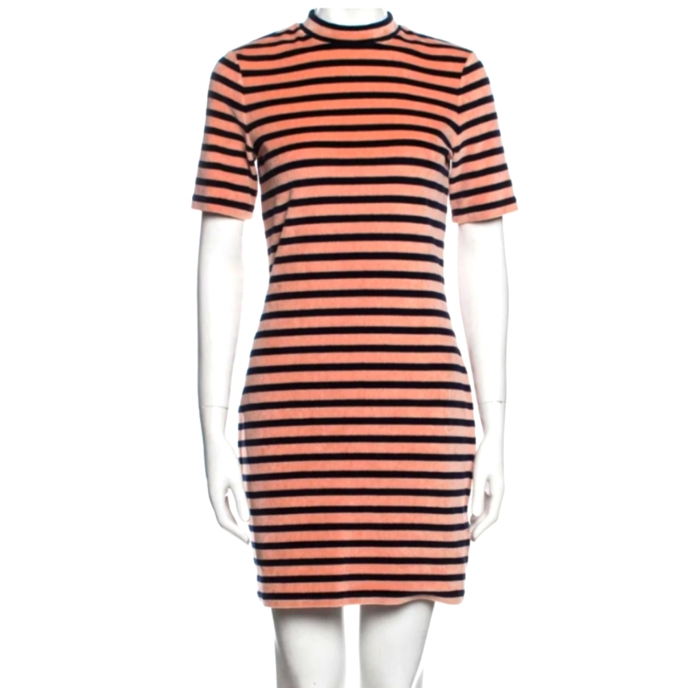 T BY ALEXANDER WANG STRIPED MINI DRESS